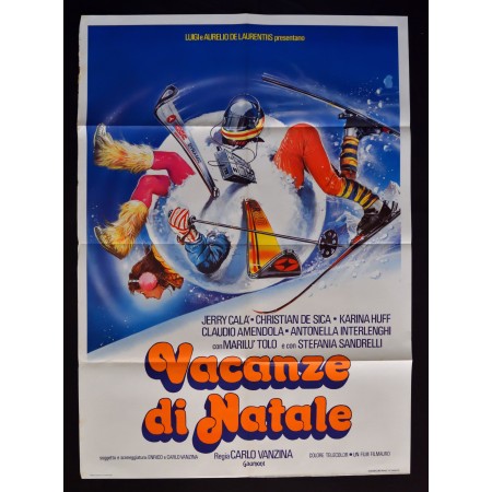 manifesto VACANZE DI NATALE jerry calà de sica vanzina 1 edizione 1983 A226