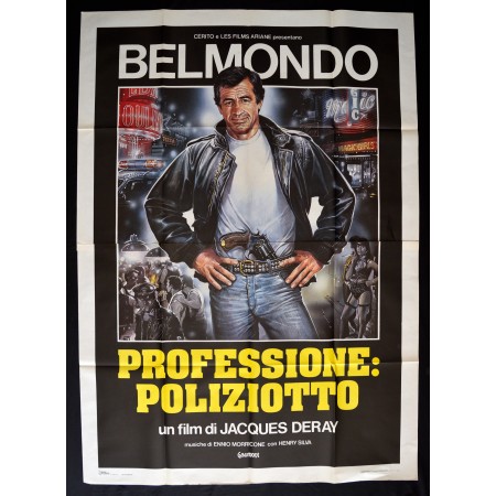 manifesto PROFESSIONE POLIZIOTTO azione Deray Belmondo henry silva A275