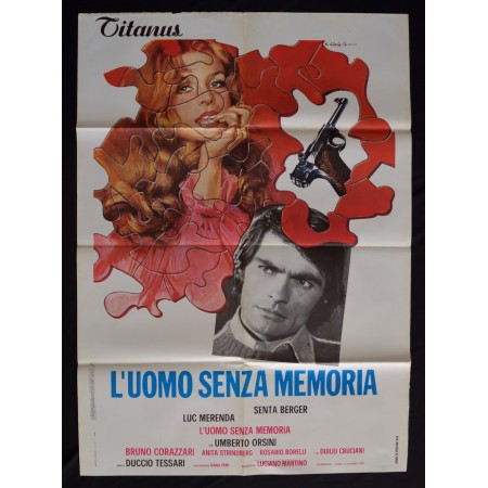 manifesto L'UOMO SENZA MEMORIA Luc Merenda Berger Pistola Gun Puzzle A294