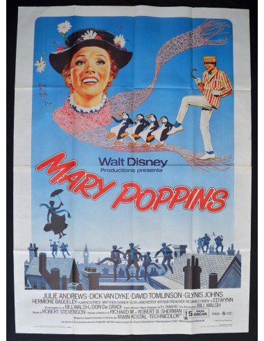 manifesto MARY POPPINS Walt Disney Julie Andrews Sailor van dike A298