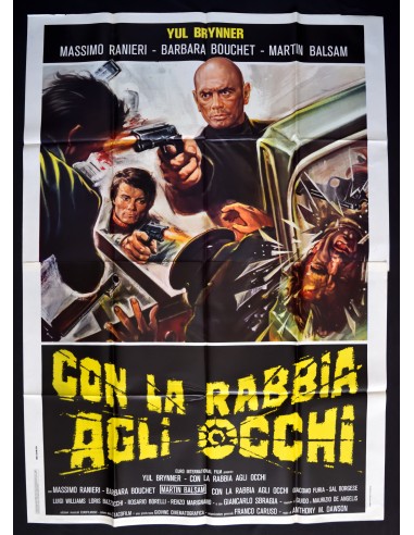 manifesto CON LA RABBIA AGLI OCCHI brynner margheriti ranieri bouchet A299