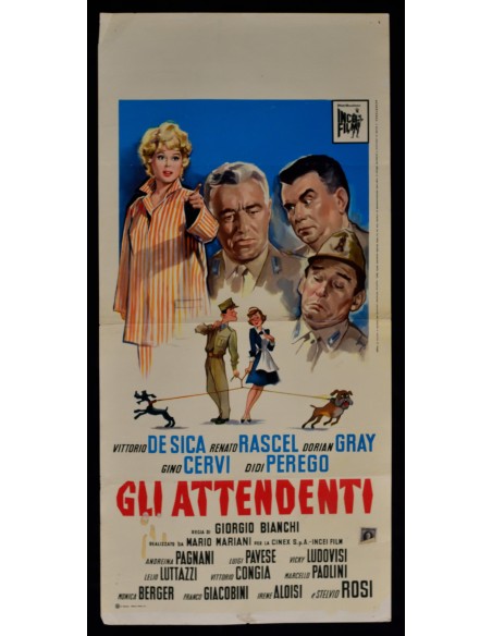 locandina GLI ATTENDENTI 1961 Vittorio De Sica Cervi Rascel Gray Perego B242