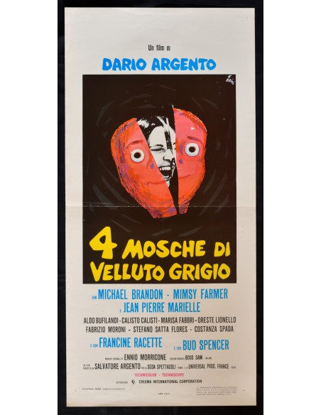 locandina 4 MOSCHE DI VELLUTO GRIGIO dario argento bud spencer B255