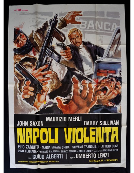 manifesto NAPOLI VIOLENTA maurizio merli umberto lenzi 1 edizione 1976 A331