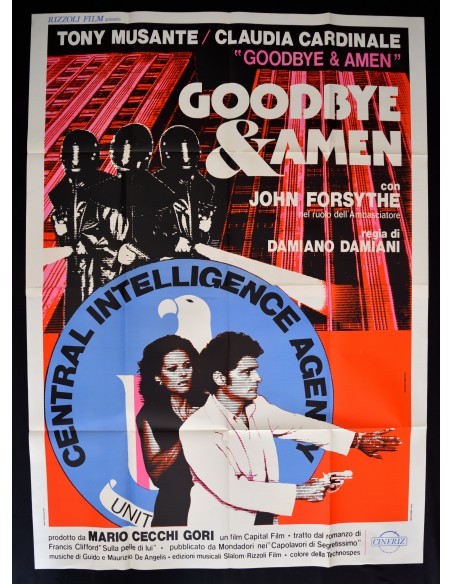 manifesto GOODBYE & AMEN Tony Musante Claudia Cardinale D.Damiani 1977 A331