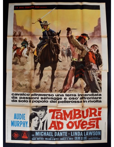 manifesto TAMBURI AD OVEST audie murphy michael dante linda lawson A334