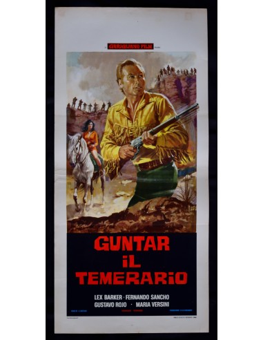 locandina GUNTAR IL TEMERARIO lex barker fernando sancho western B281