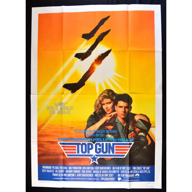 manifesto 4F TOP GUN Tom Cruise Kelly McGillis Tony Scott Aviazione moto aereo A272