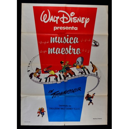 manifesto MUSICA MAESTRO Clyde Geronimi Kinney Hamilton Luske walt Disney M346