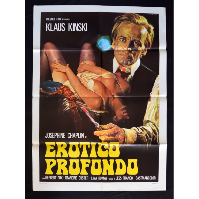 manifesto EROTICO PROFONDO jess franco klaus kinski chaplin romay A132