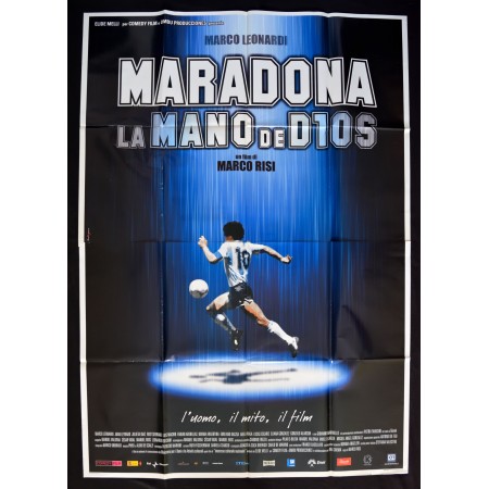 manifesto DIEGO ARMANDO MARADONA LA MANO DE DIOS napoli calcio argentina A175